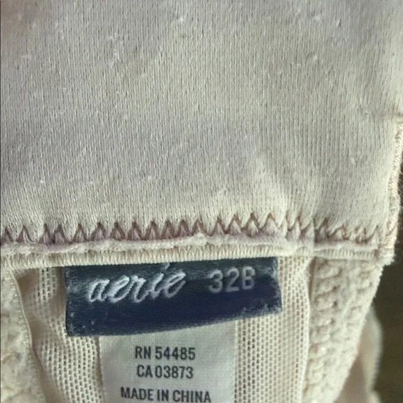 Aerie Lace Trim Bra in Peach and White - Picture 2 of 3